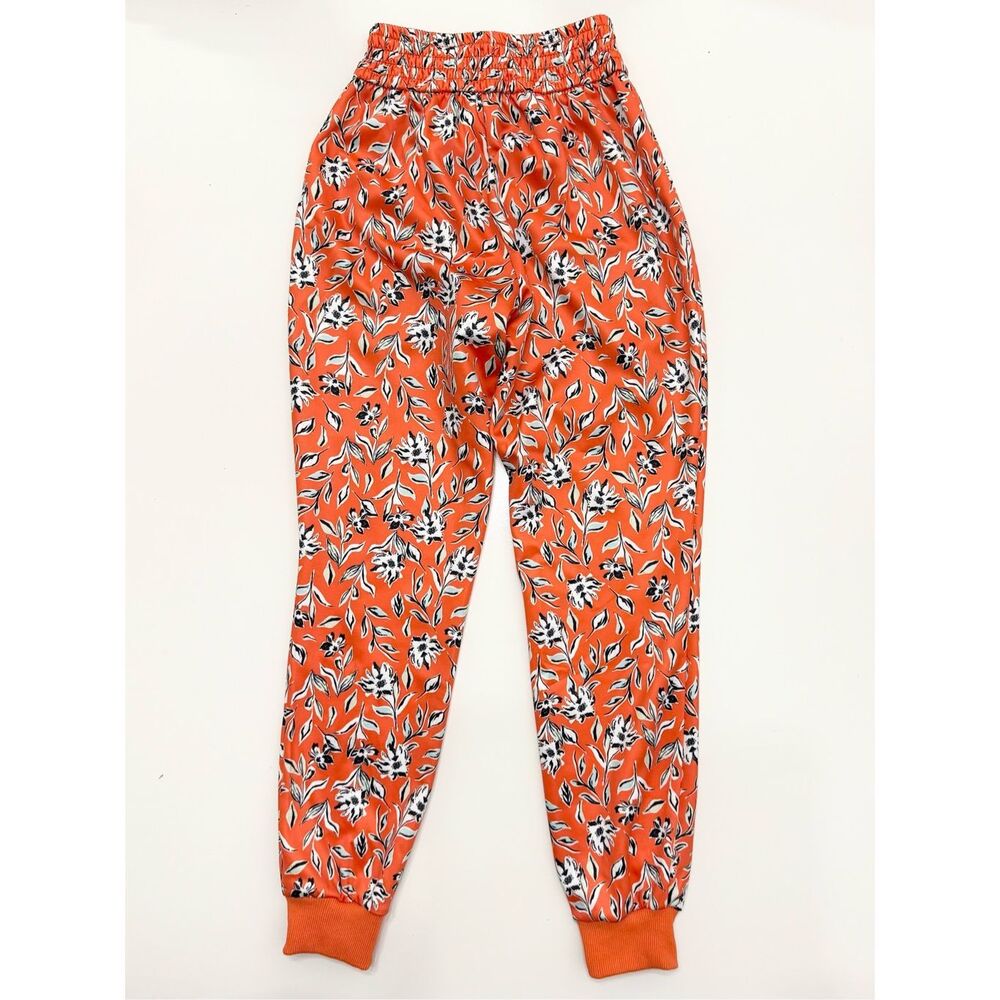 Alice + Olivia Tokyo High-Tech Floral Joggers Free Swinging Sienna Orange XS - Picture 3 of 4